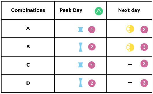 four combinations to identify the Peak Day